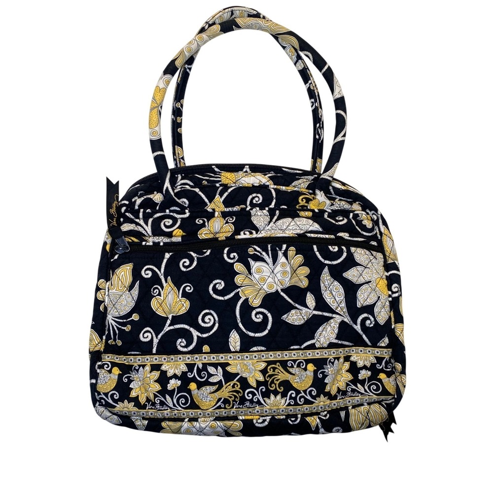 Vera Bradley Yellow Bird‎ Bowler Quilted Shoulder Tote Bag Retired